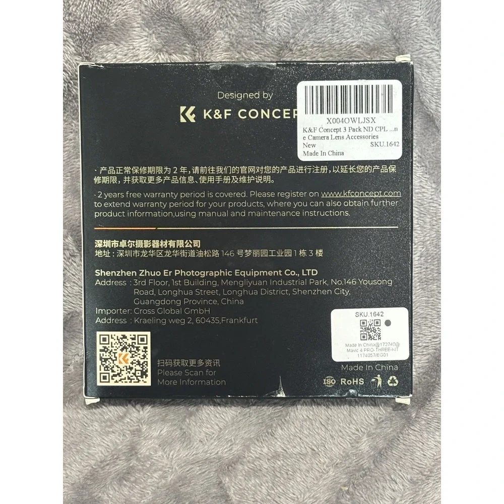 K&F Concept 3‎ Pack ND CPL Filters Kit with CPL ND8 ND16